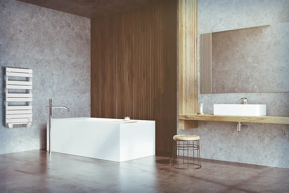 Delonghi Sèche-serviettes électrique à inertie fluide Phorum blanc 500W + soufflerie 1000W