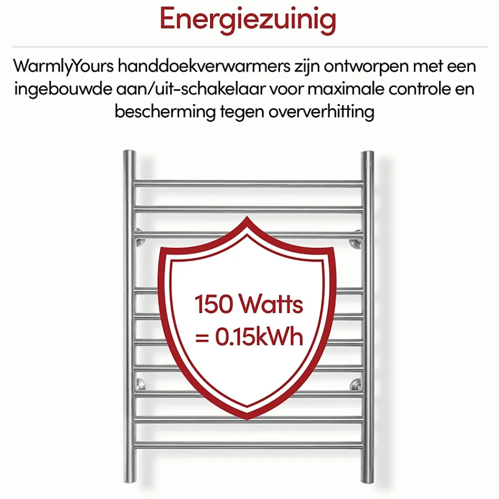 WarmlyYours Sèche-serviettes électrique brossé 150W , Dimensions: 81,2cm x 60 cm