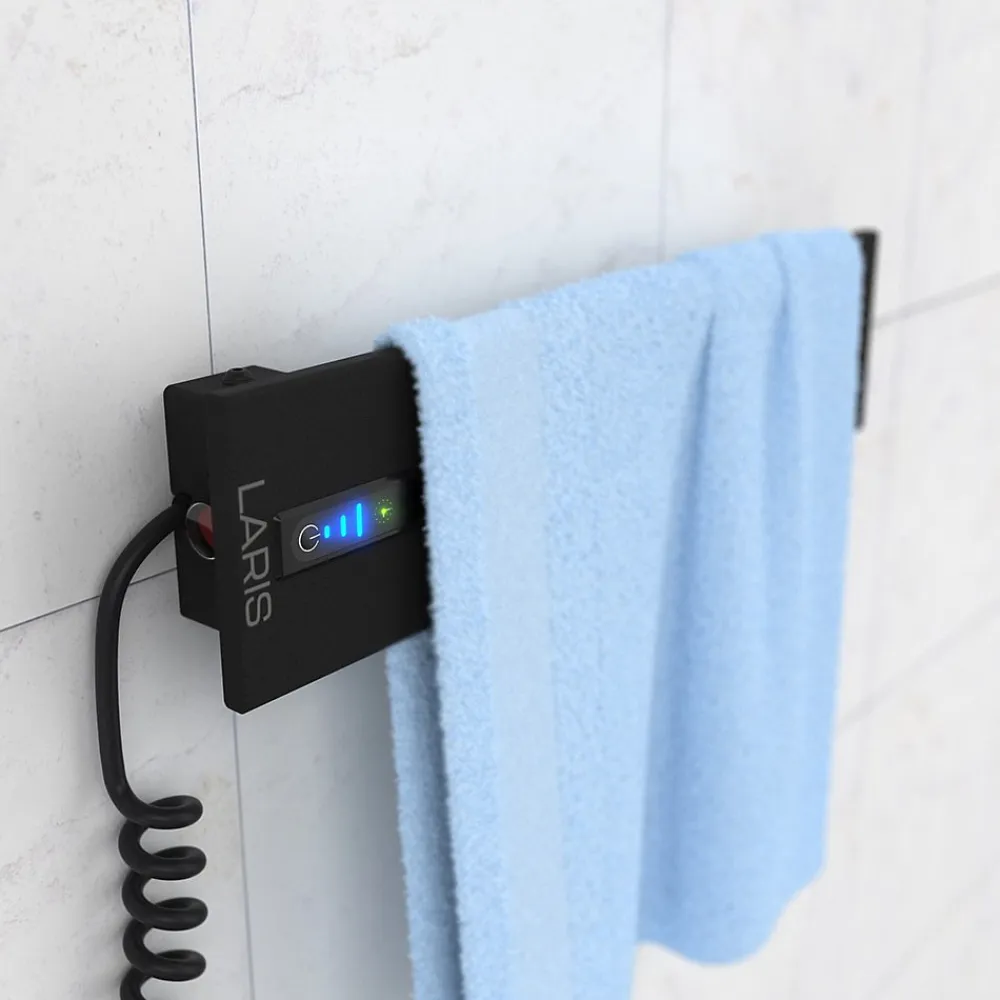 Laris Sèche-serviettes électrique SMART 400x100 avec minuterie ECO, 24W, Noir