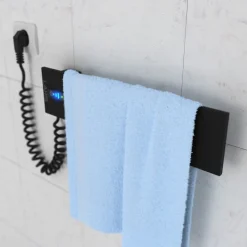 Laris Sèche-serviettes électrique SMART 400x100 avec minuterie ECO, 24W, Noir