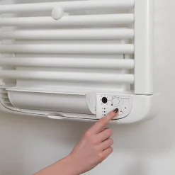 Deltacalor Sèche-serviettes électrique à inertie fluide Stendino 500W + soufflerie 1000W blanc