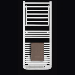 Deltacalor Sèche-serviettes électrique à inertie fluide Stendino 500W + soufflerie 1000W blanc