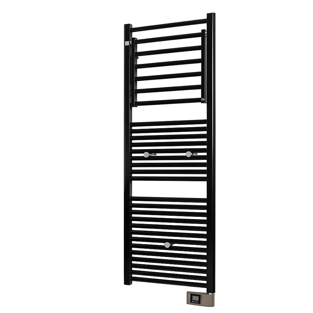 Sèche-Serviettes Électrique|Deltacalor Sèche-serviettes électrique à inertie fluide Stendino 750W noir
