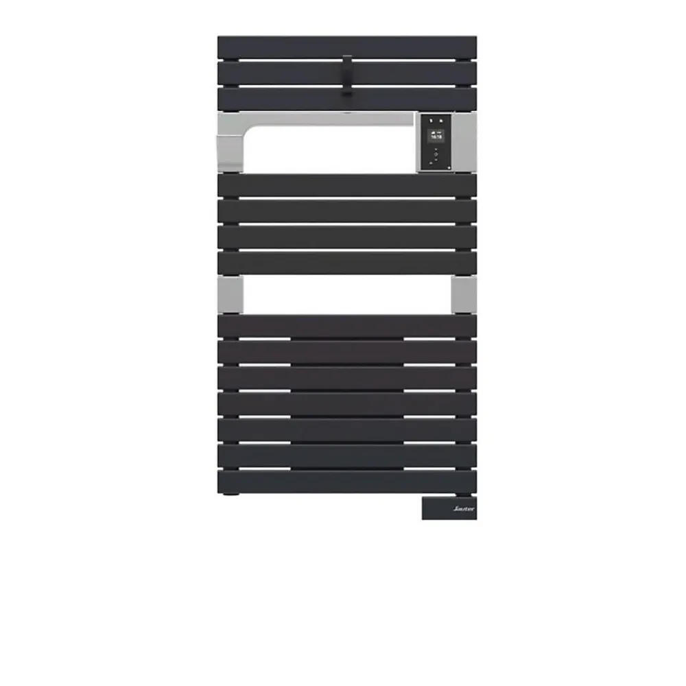 Sauter Sèche-serviettes électrique à inertie fluide Asama connectable anthracite 500W + soufflerie 1000W