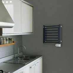 Sèche-Serviettes Électrique|Deltacalor Sèche-serviettes électrique à inertie fluide Papillon1 150W noir