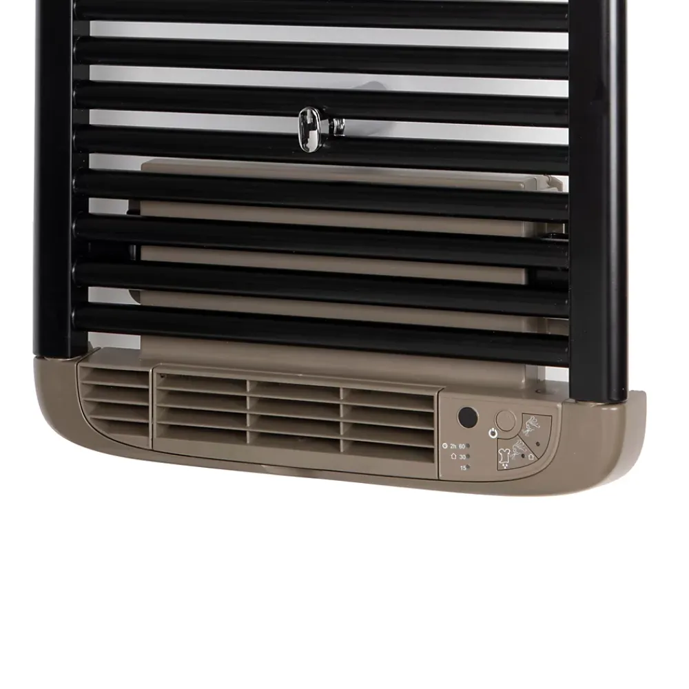 Deltacalor Sèche-serviettes électrique à inertie fluide Stendino 750W + soufflerie 1000W noir