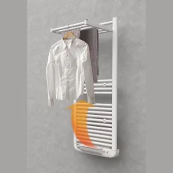 Deltacalor Sèche-serviettes électrique à inertie fluide Stendino 750W + soufflerie 1000W noir
