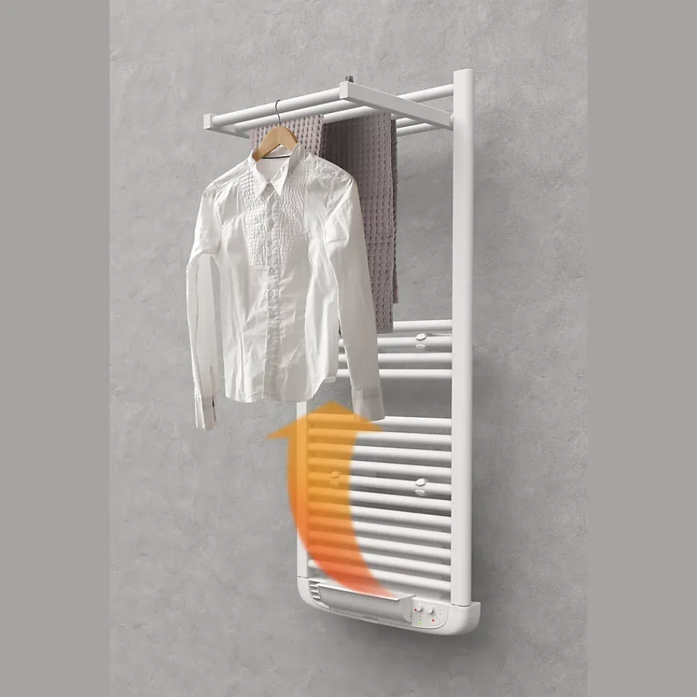 Deltacalor Sèche-serviettes électrique à inertie fluide Stendino 750W + soufflerie 1000W noir