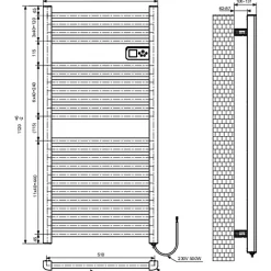 Sèche-Serviettes Électrique|Varma Sèche-serviettes électrique- LDiamètreksa - - 750 W - H. 112 cm