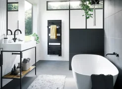 Sèche-Serviettes Électrique|Sauter Sèche-serviettes électrique à inertie fluide Asama connectable anthracite 750W