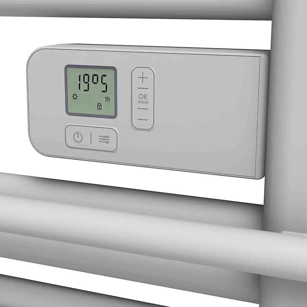 Sèche-Serviettes Électrique|GoodHome Sèche-serviettes électrique à inertie sèche Solna blanc 500W