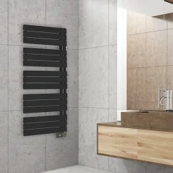 Deltacalor Sèche-serviettes électrique asymétrique 500W noir 5m²
