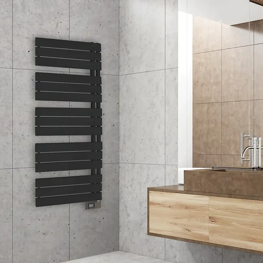 Deltacalor Sèche-serviettes électrique asymétrique 500W noir 5m²