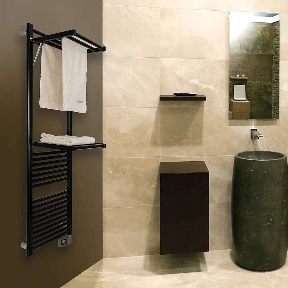 Deltacalor Sèche-serviettes électrique à inertie fluide Papillon2 500W noir