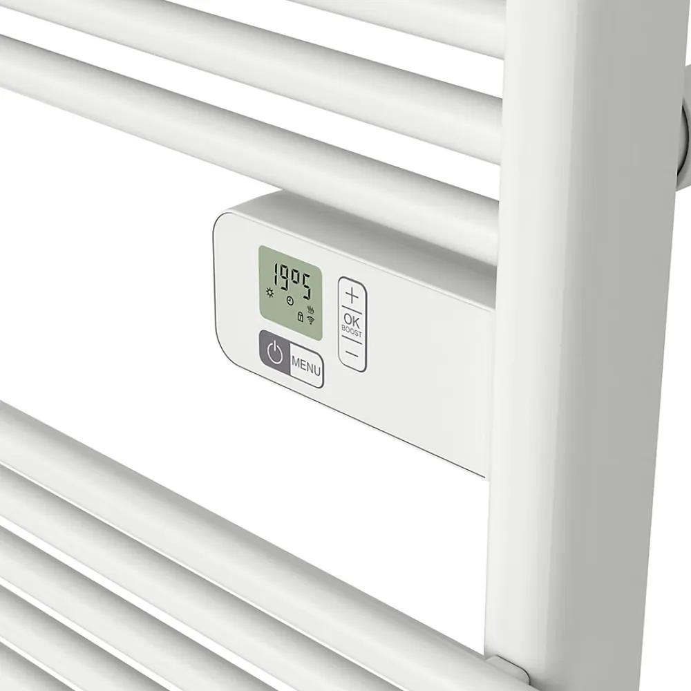 Sèche-Serviettes Électrique|GoodHome Sèche-serviettes électrique à inertie sèche Solna blanc 750W 7 m²
