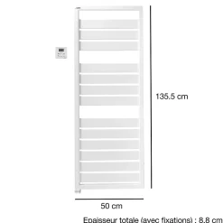Sèche-Serviettes Électrique|Acova Sèche-serviettes électrique à inertie fluide Astrakan blanc 750W