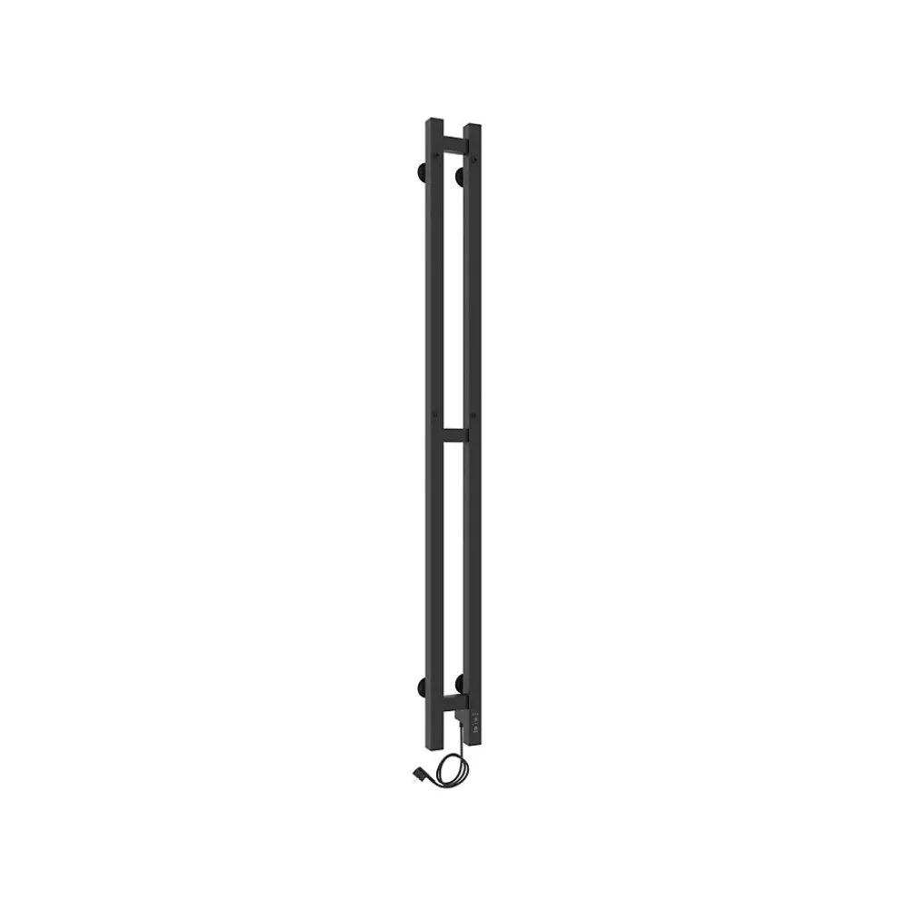 Sèche-Serviettes Électrique|Laris Sèche-serviettes électrique DUET 80x1200 avec minuterie ECO, 80W, Noir