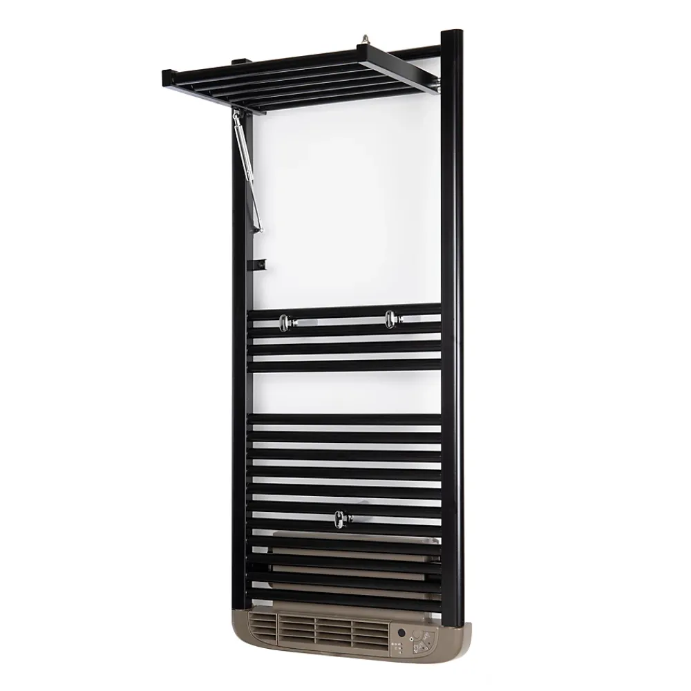 Deltacalor Sèche-serviettes électrique à inertie fluide Stendino 500W + soufflerie 1000W noir