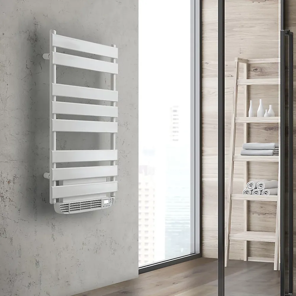 Sèche-Serviettes Soufflant|Deltacalor Sèche-serviettes électrique à inertie fluide Vento 500W + soufflerie 1000W
