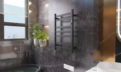 Sèche-Serviettes Électrique|Bain-Bain Sèche-serviettes Noir DESICO -