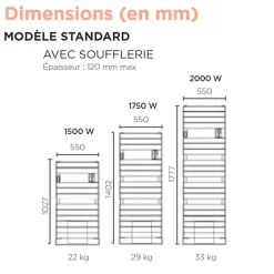 Thermor Sèche-serviettes Riviera 2 avec soufflerie 1750W gris roche - - 498611