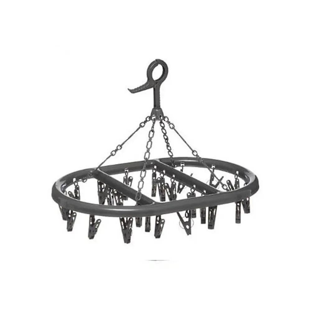 Etendoir À Linge|B Basic & Co Séchoir à Linge "24 Pinces" 44cm Gris