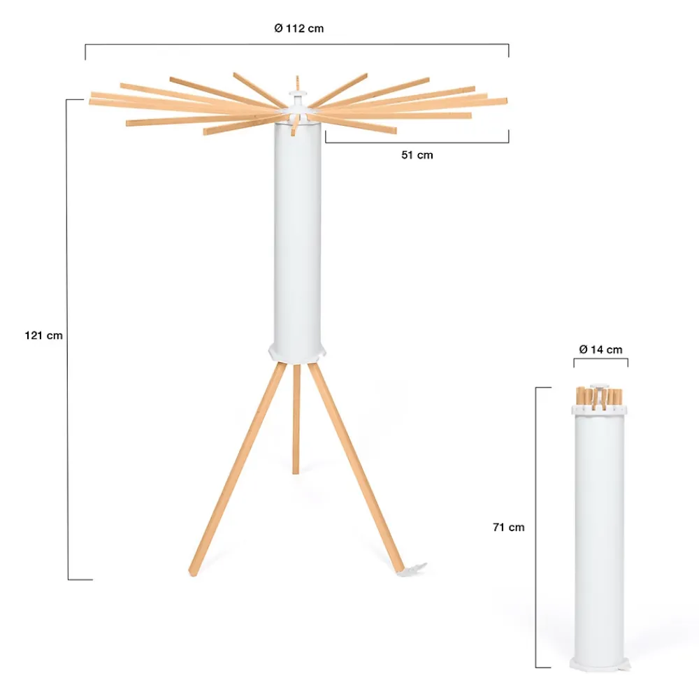 Etendoir À Linge|IDMarket Séchoir à linge à rayons rotatif et pliable capacité 21M blanc et bois