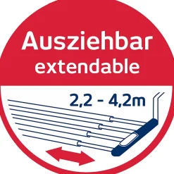 Etendoir À Linge|Leifheit Séchoir à linge à suspendre 4,2 m, étendoir alu avec barres extensibles, Quartett 42 Extensible Aluminium