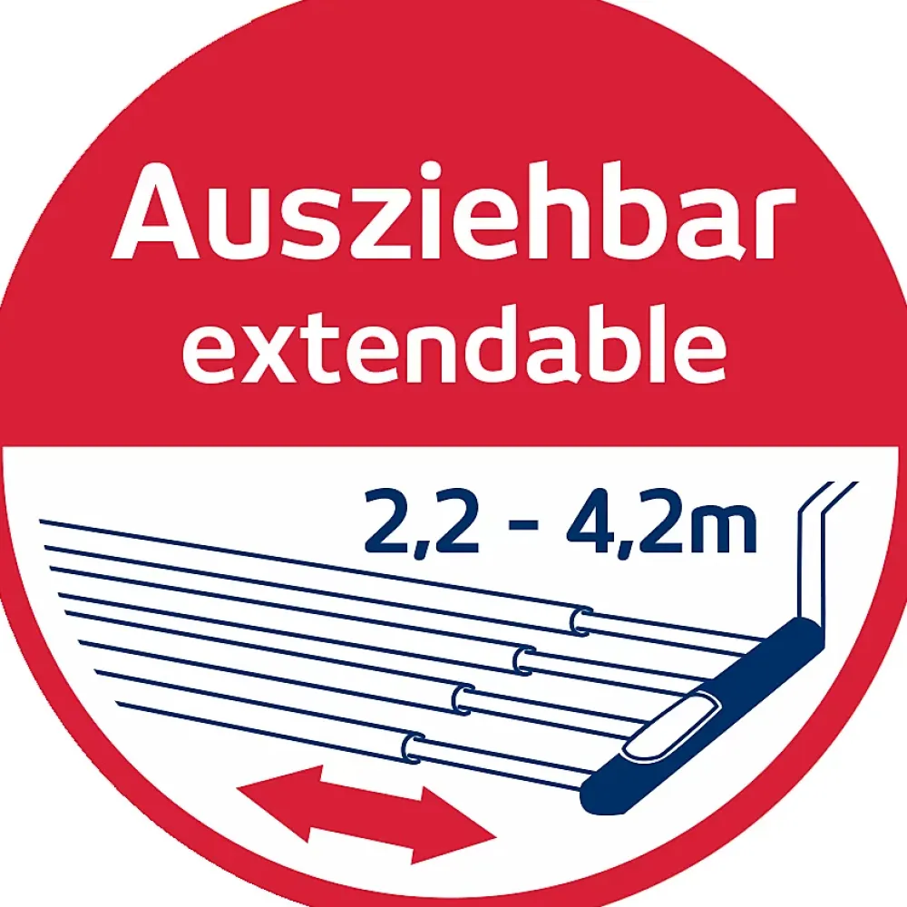 Etendoir À Linge|Leifheit Séchoir à linge à suspendre 4,2 m, étendoir alu avec barres extensibles, Quartett 42 Extensible Aluminium