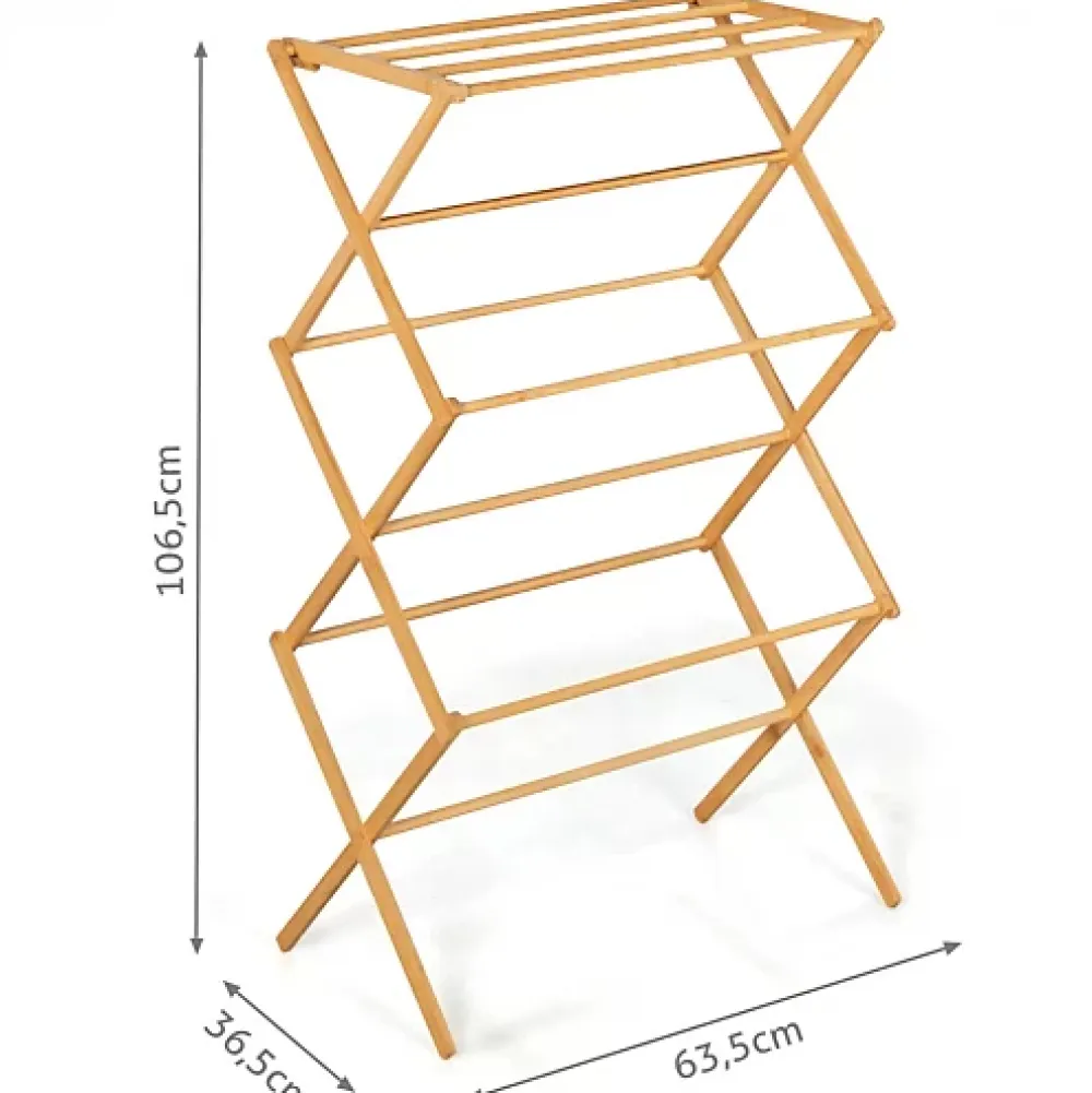 IDMarket Séchoir à linge accordéon bambou RITA