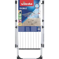 Vileda Séchoir à linge Double 187 x 57 x H94 cm Etendage pliable Tube Anti-plis