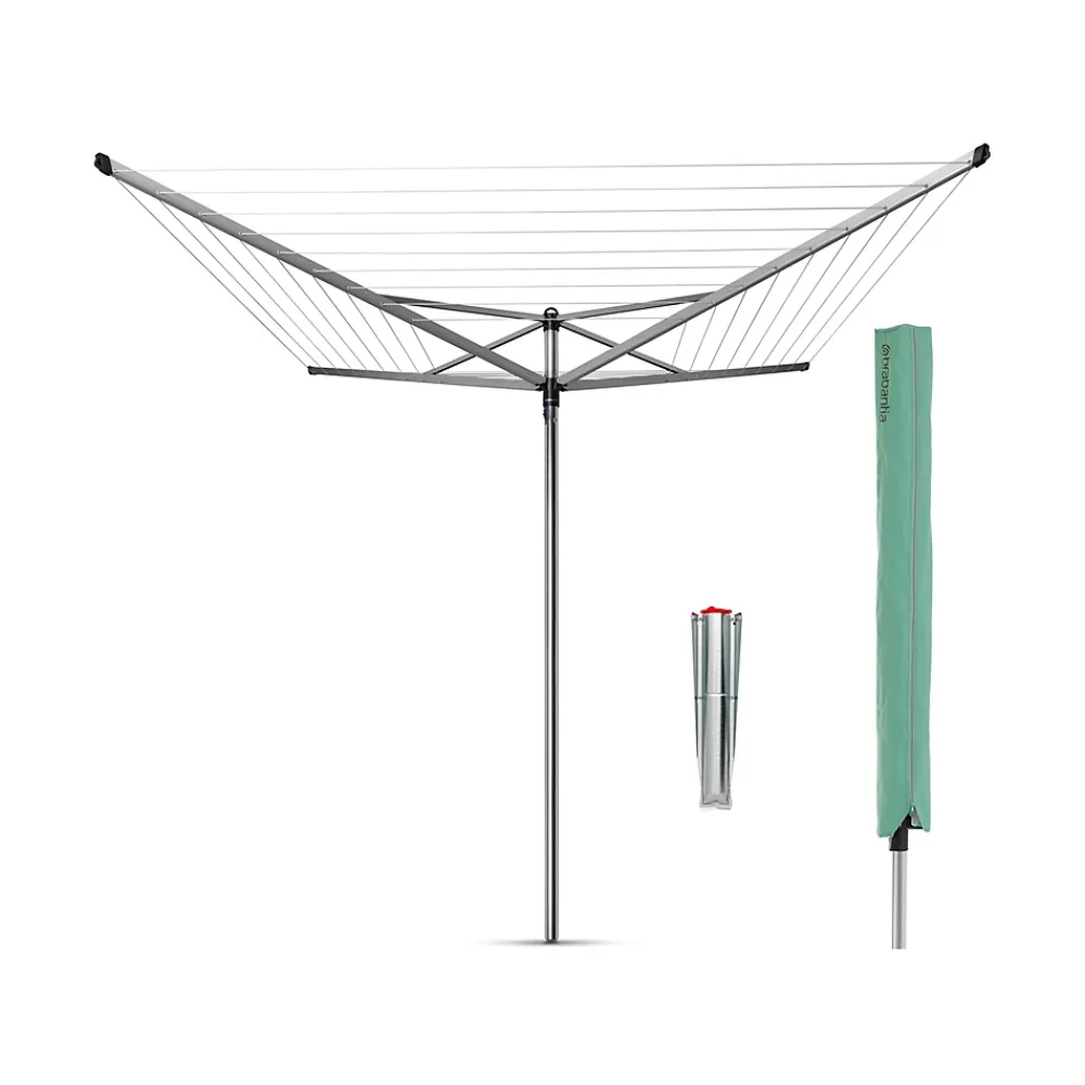 Etendoir À Linge|Brabantia Séchoir à linge parapluie 50 m d'étendage avec housse et douille, Topspin