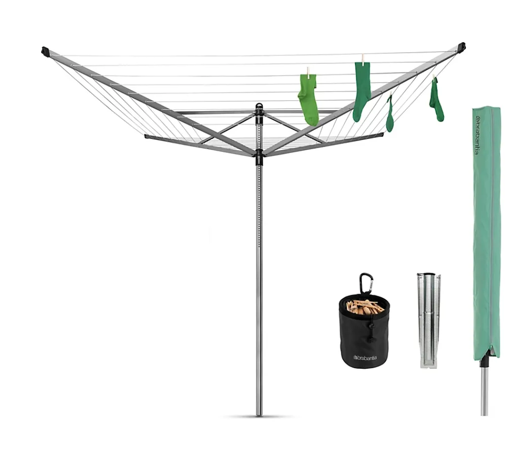 Etendoir À Linge|Brabantia Séchoir à linge parapluie rotatif 50 m d'étendage Lift-O-Matic