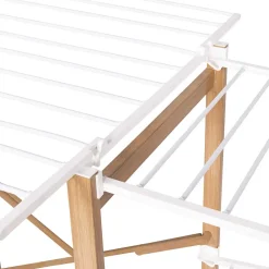 Etendoir À Linge|IDMarket Séchoir à linge pliable DELUXE capacité 22M avec tringle blanc et effet bois