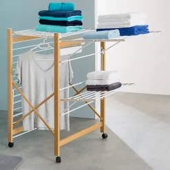 Etendoir À Linge|IDMarket Séchoir à linge pliable DELUXE capacité 27M blanc et effet bois