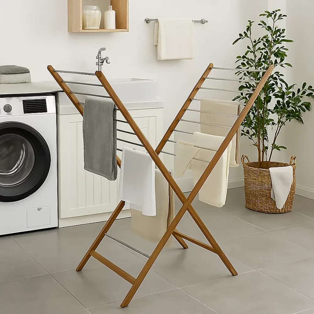 Kitchen Move Séchoir à linge pliable XENIA bois 10M