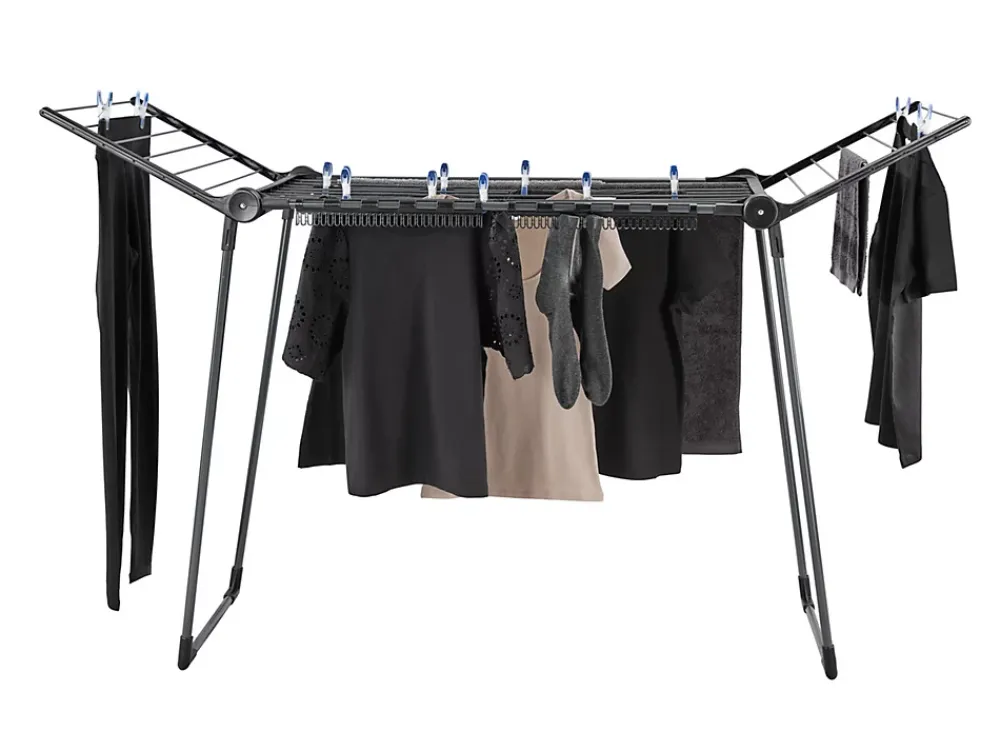 Leifheit Séchoir à linge pliant 15 m d'étendage, noir, Pegasus 150