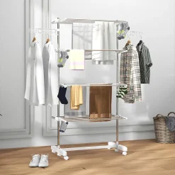 Etendoir À Linge|Homcom Séchoir à linge étendoir pliable ailes latérales sur 4 niveaux