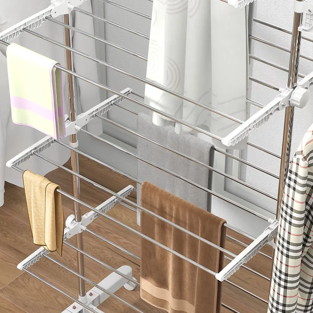 Etendoir À Linge|Homcom Séchoir à linge étendoir pliable ailes latérales sur 4 niveaux