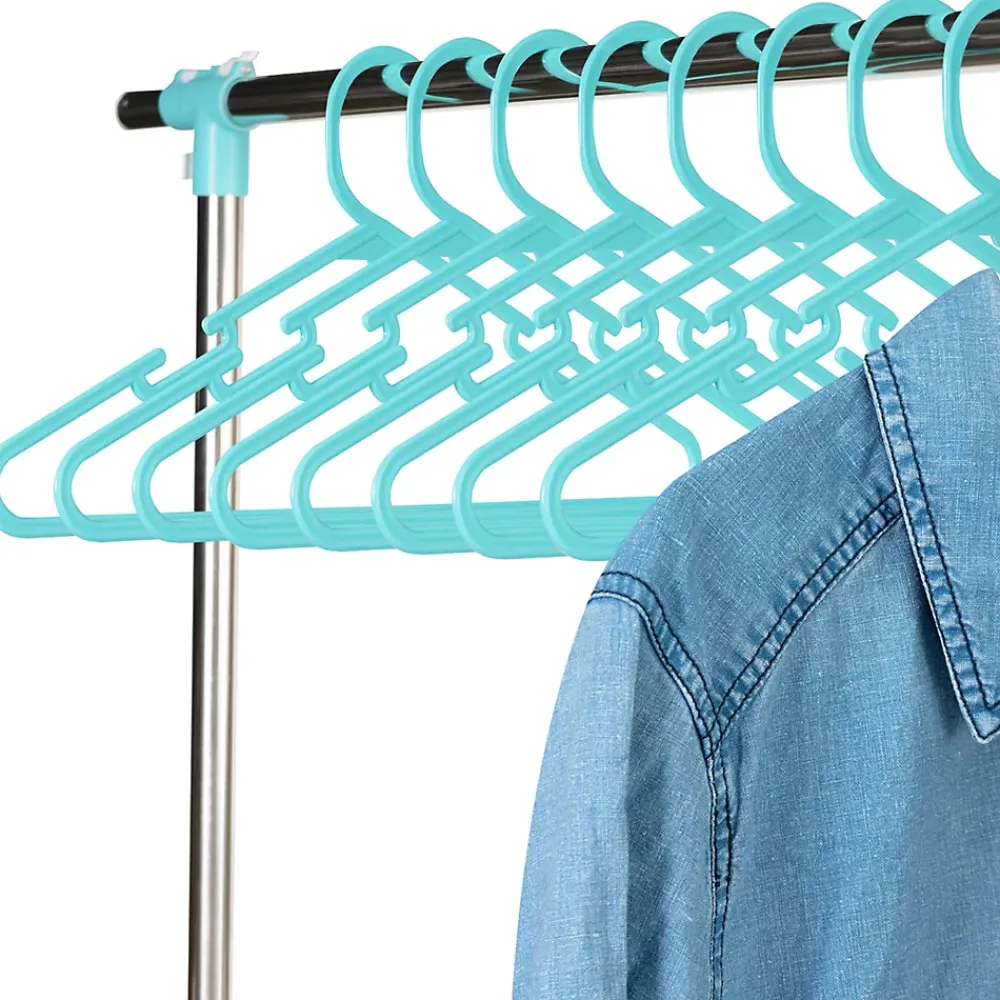 IDMarket Séchoir à linge vertical pliable 3 niveaux OPTIMUM capacité 30M avec tringle télescopique cintres et pinces blanc et bleu