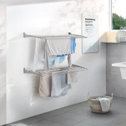Foxydry Séchoir alu mural blanc pliant 116x50x10cm Fold 120