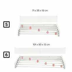 Foxydry Séchoir alu mural blanc pliable 101x50x13cm Hide 100