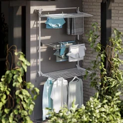 Foxydry Séchoir mural 3 grilles pliables blanc 108x52x137 cm alu Tower 100