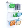 Etendoir À Linge|Foxydry Séchoir mural 3 grilles pliables blanc 128x52x137 cm alu Tower 120