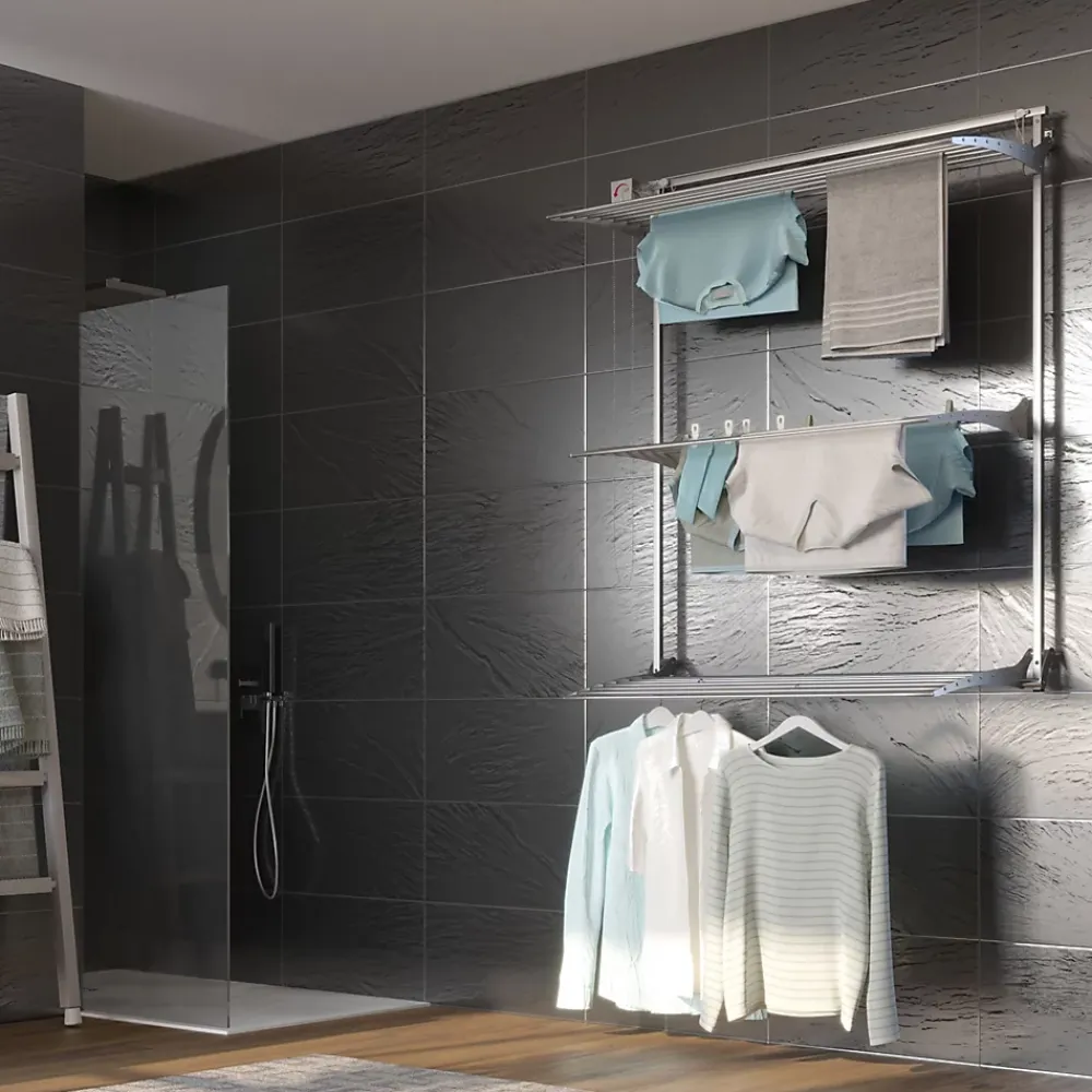 Foxydry Séchoir mural 3 grilles pliables 128x52x137 cm alu Tower 120