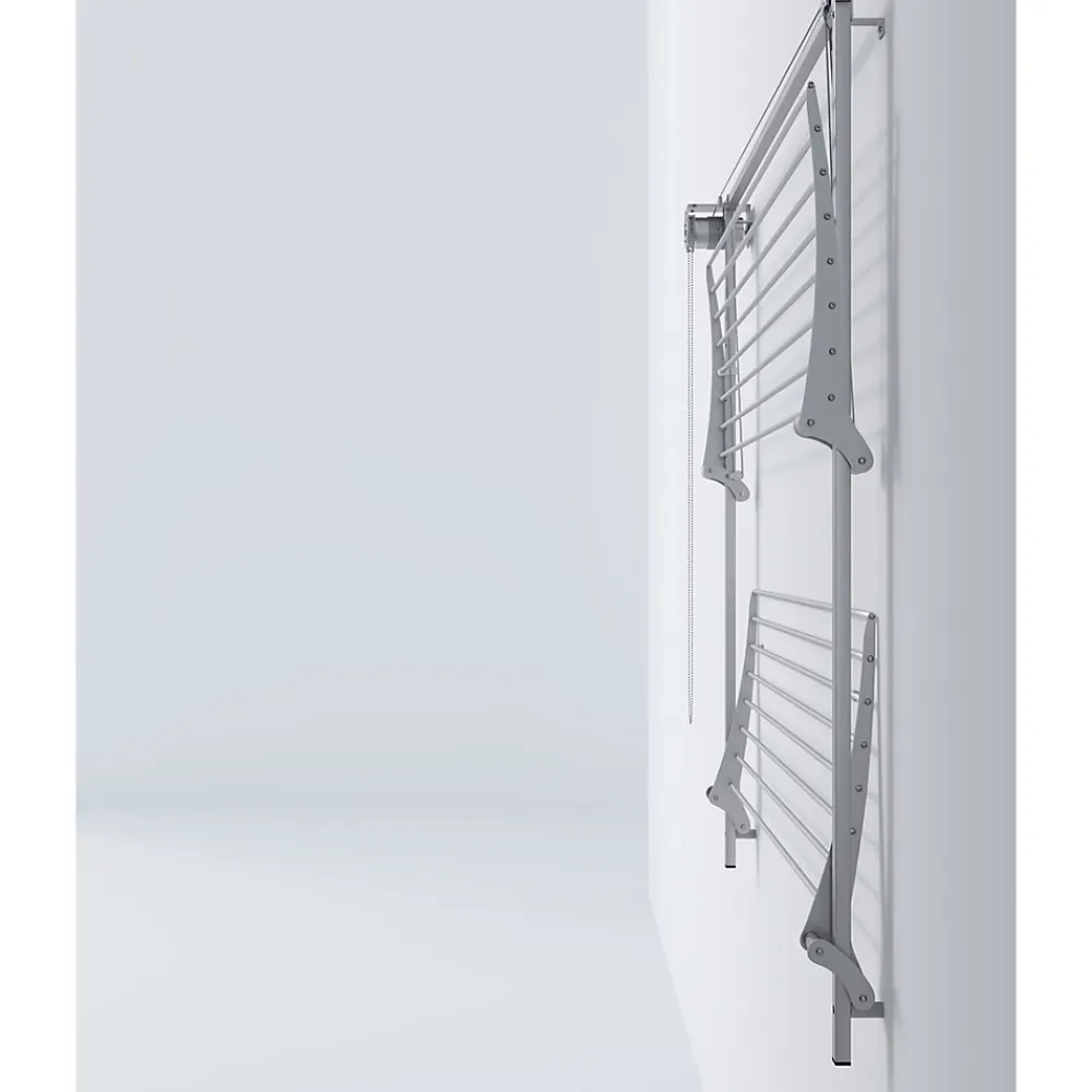 Foxydry Séchoir mural 2 grilles réglables 128x52x137 cm alu Wall Plus 120