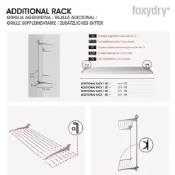 Foxydry Séchoir mural 2 grilles réglables 152x52x137 cm alu Wall Plus 150