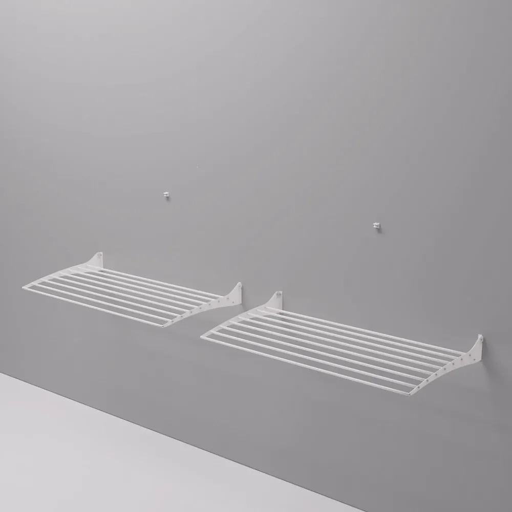 Etendoir À Linge|Foxydry Séchoir mural blanc alu bas 116x50x10cm pliant Fold 120