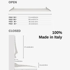 Foxydry Séchoir mural pliable alu 116x50x10cm Fold 120