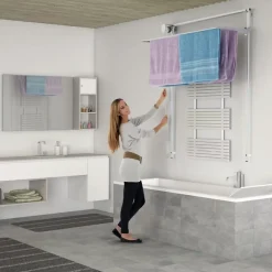 Etendoir À Linge|Foxydry Séchoir mural réglable blanc 108x52x137 cm alu Wall 100